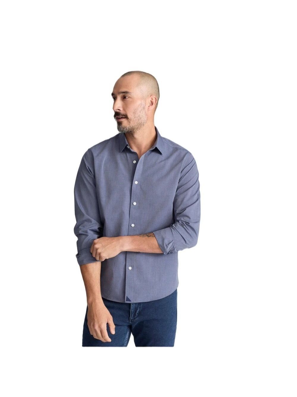 Untuckit Slim Fit Wrinkle-Free Orville Shirt Blue Size XL